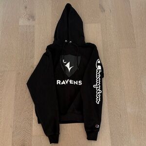 Champion Black Hoodie with Ravens Logo